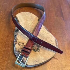 Brighton Men's Leather Belt with Brass Buckle - 34